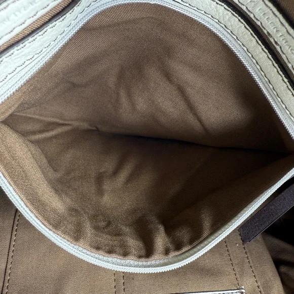 Ellen Tracy Cream and Brown Women's Handbag - Picture 11 of 13